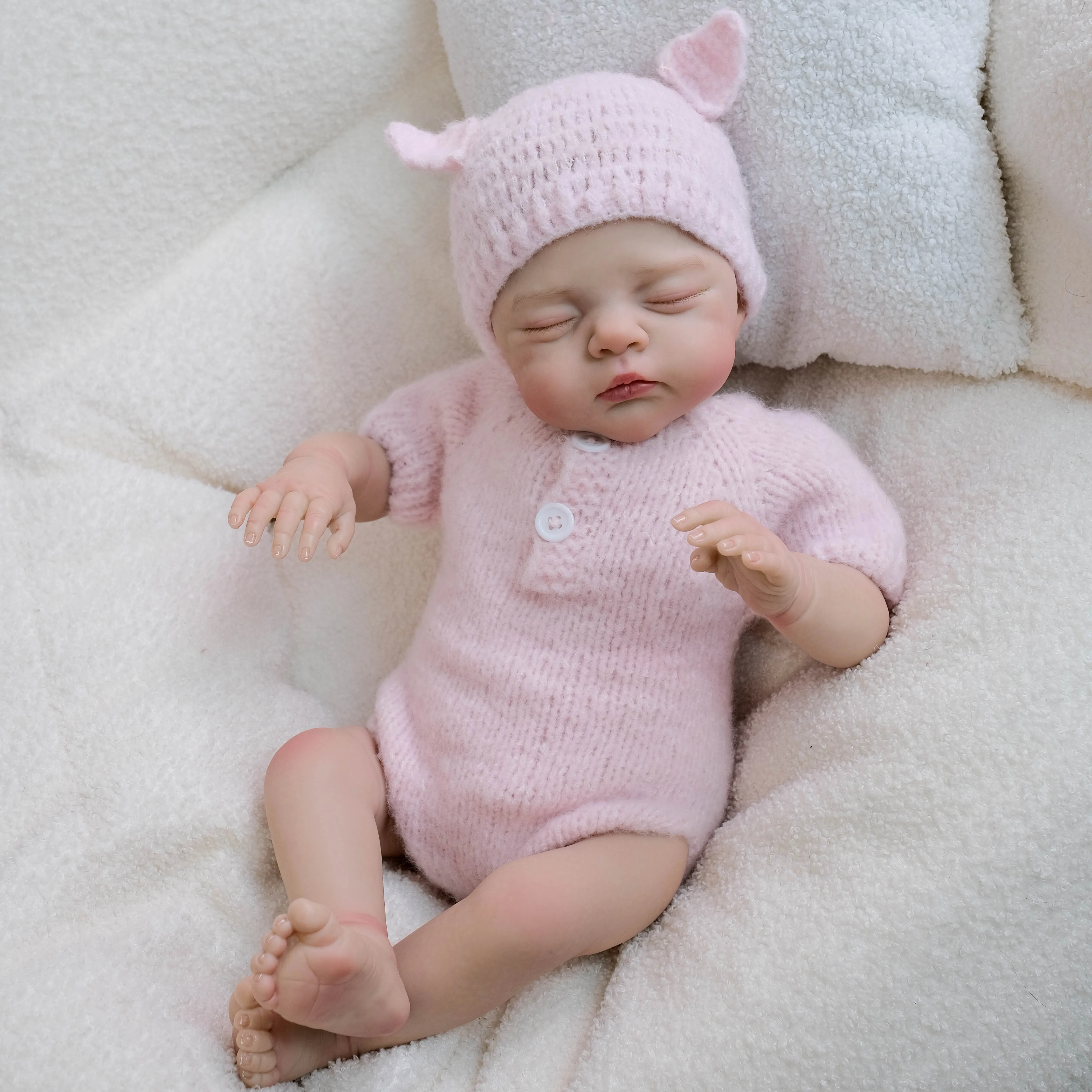 NPK 18inch  Reborn Baby Doll Handmade 3D Skin Twins Irys and Lily Multiple Layers Painting Collectible Lifelike Art Doll