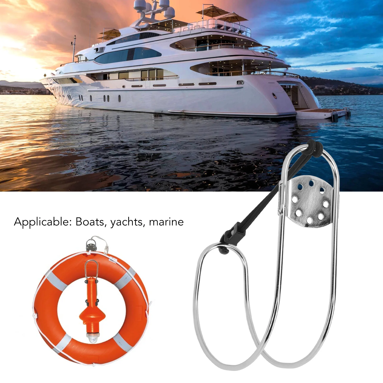 

Stainless Steel Life Holder Holder 316 Stainless Steel Mirror Polished 131mm Width Marine Horseshoe Bracket for Yacht