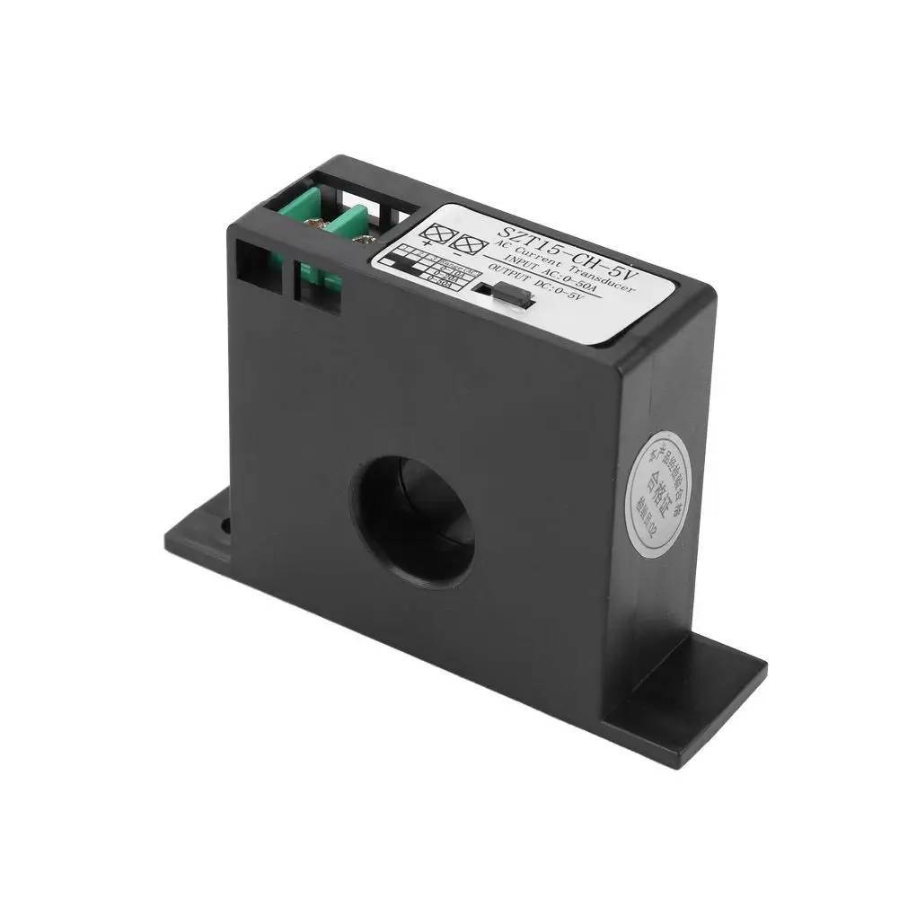 

AC Current Transducer 0-50A to DC 0-10V, SZT15-CH-10/5V AC Mutual Sensor for Accurate Current Measurement