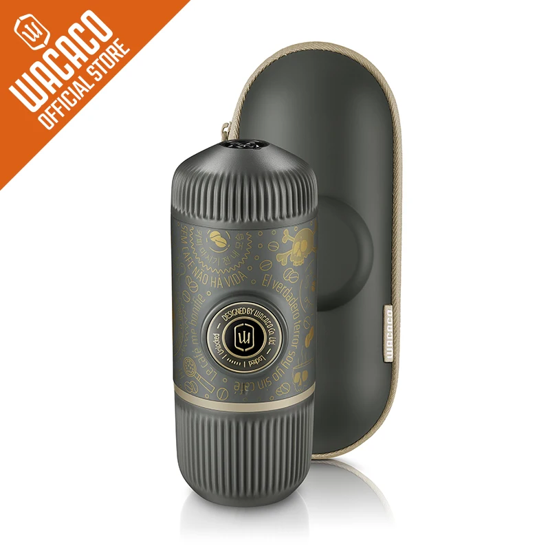 WACACO Nanopresso Dark Souls, Portable Espresso Maker, Bundled with Protective Case, Upgrade Version of Minipresso