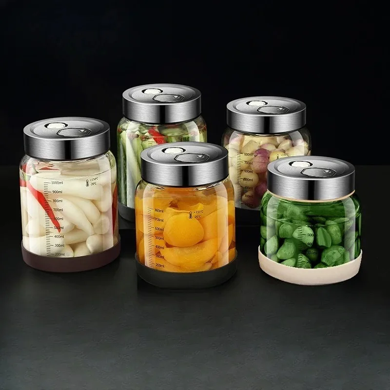 

New product: High borosilicate glass sealed jar, kimchi jar, pickled lemon jar, exhaust valve, soaking wine container