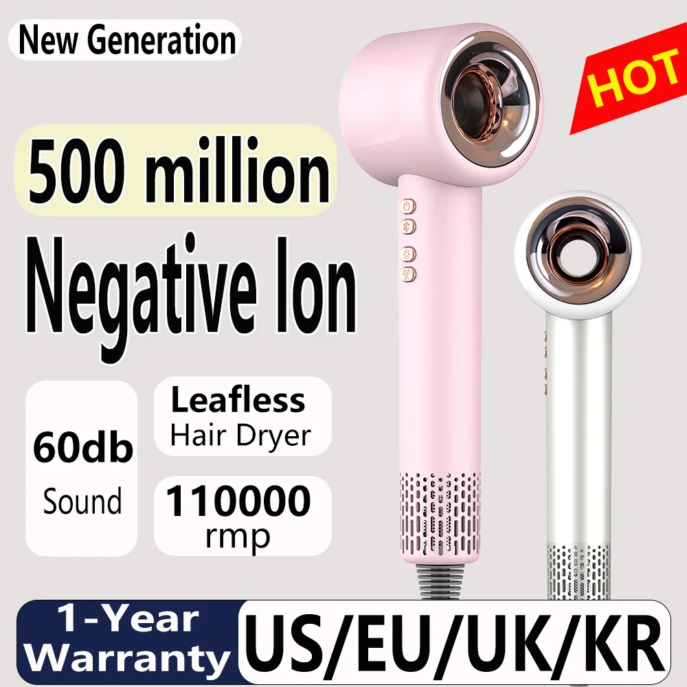 1600W Negative Ionic Salon Hair Dryer Professional Leafless Xiao Hair Dryer mi Hot/ Cold Blow Dryer caisen Hairdryer