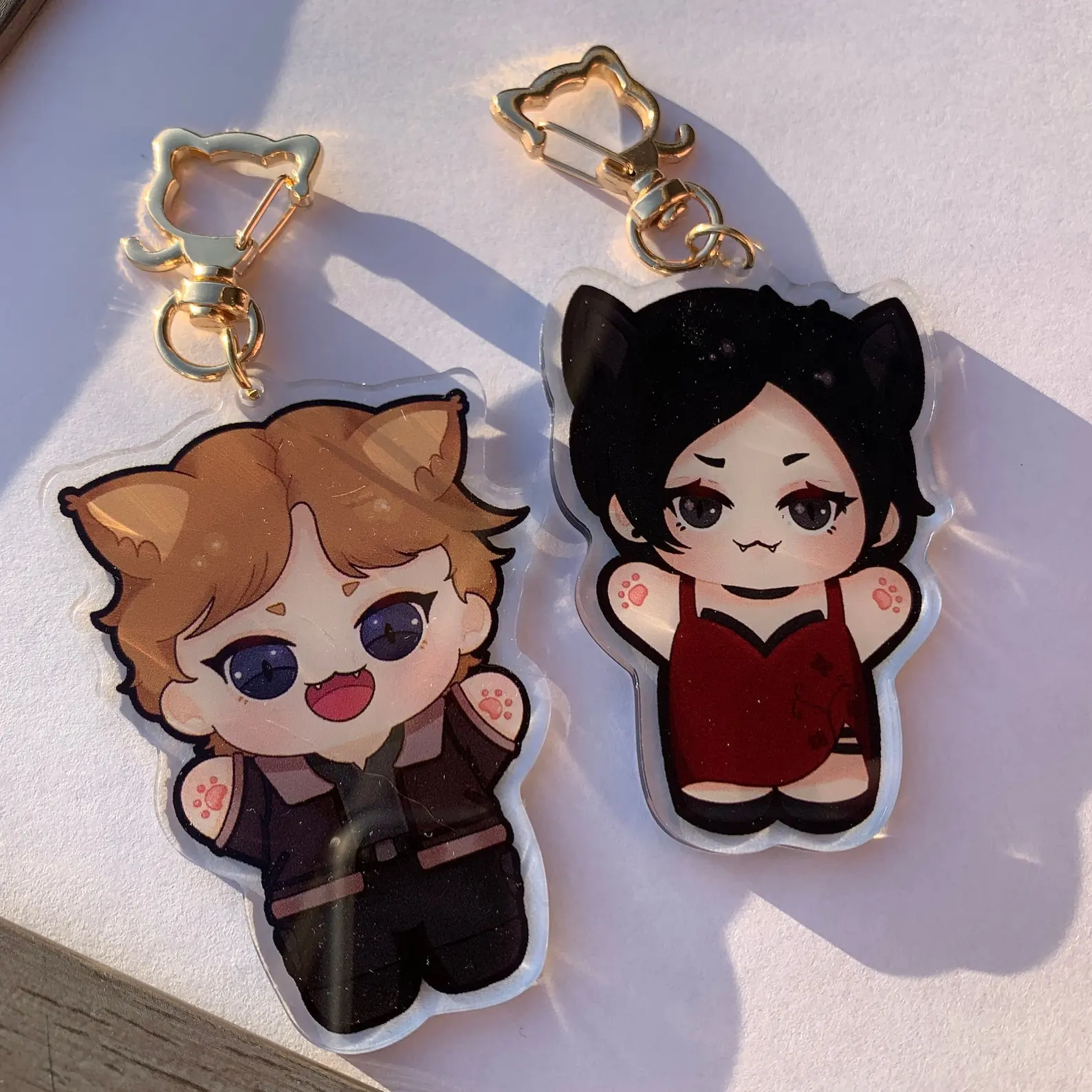 resident evil 4 og kitty leon kennedy + ada wong - acrylic keychain Collection Toys Gift for Friend