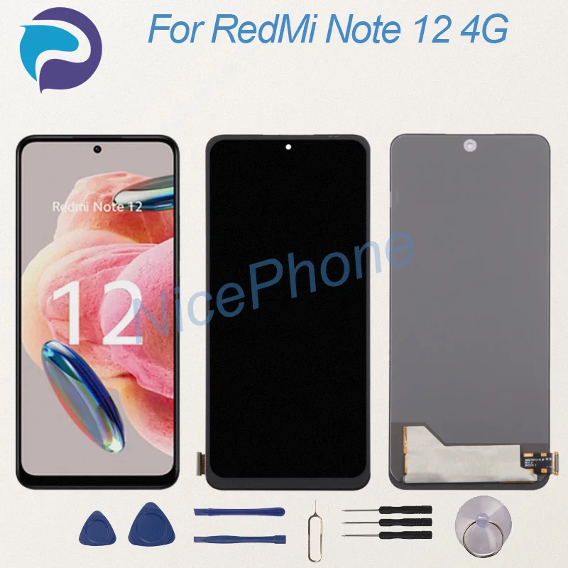 New And Tested For RedMi Note 12 4G LCD Display Screen Touch Panel Digitizer 23021RAAEG, 23021RAA2Y, 23027RAD4I, 23028RA60L Note