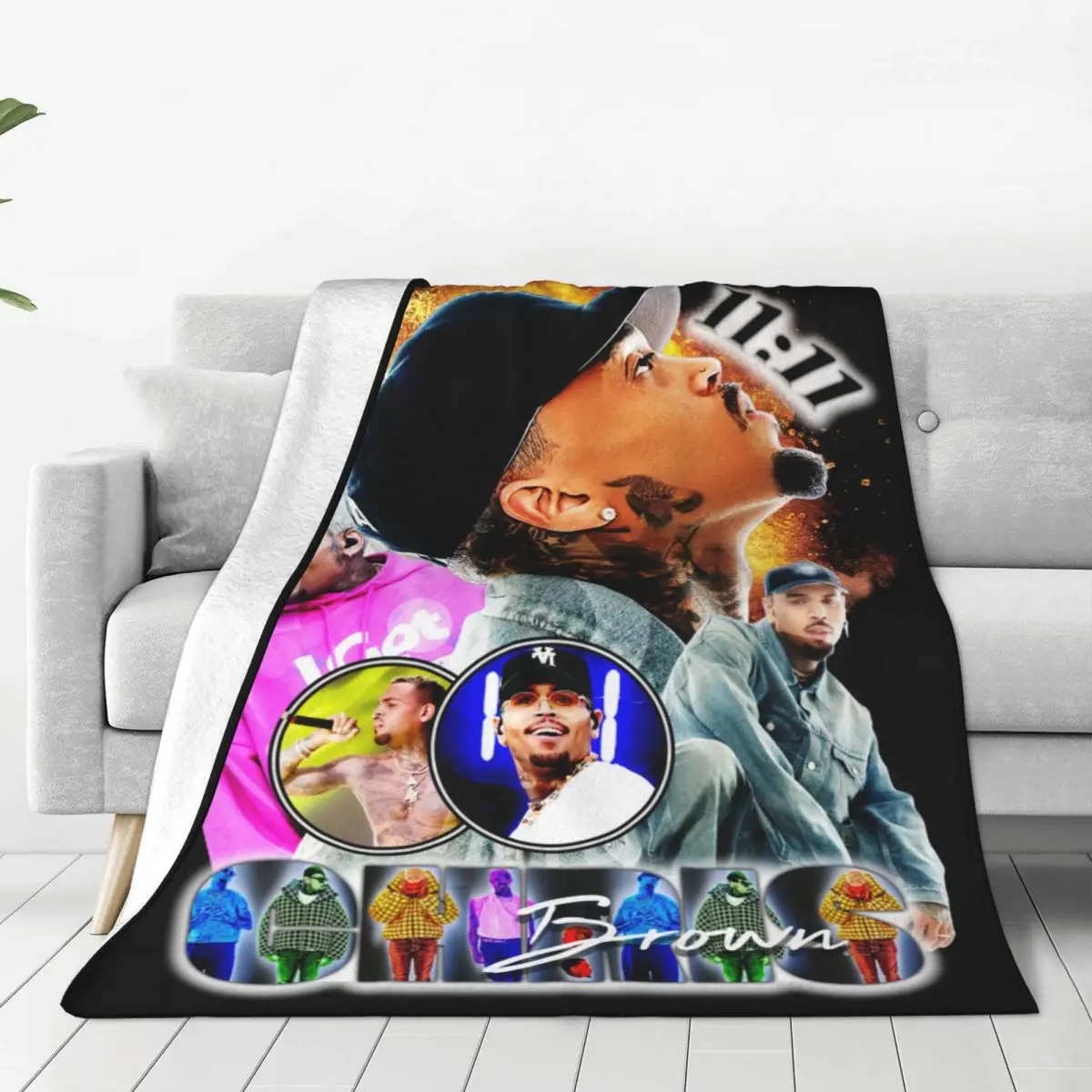 Chris Brown Blanket Flannel Textile Decor Stylish Art for Fan Cozy Soft Throw Blankets for Sofa Travel Rug Piece