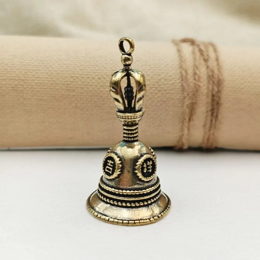 Creative Mini Brass Auspicious Bell Pendant Antique Handmade Brass Bell Wind Chime Brass Craft Copper Fengshui Bell Home Decor