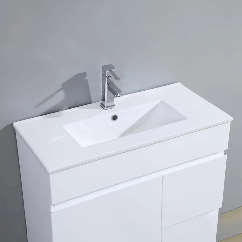 Custom Hides Handles Meuble Salle De Bain Floor Standing PVC 810mm Bathroom Vanity Cabinet Floor Mounted Bathroom Furniture