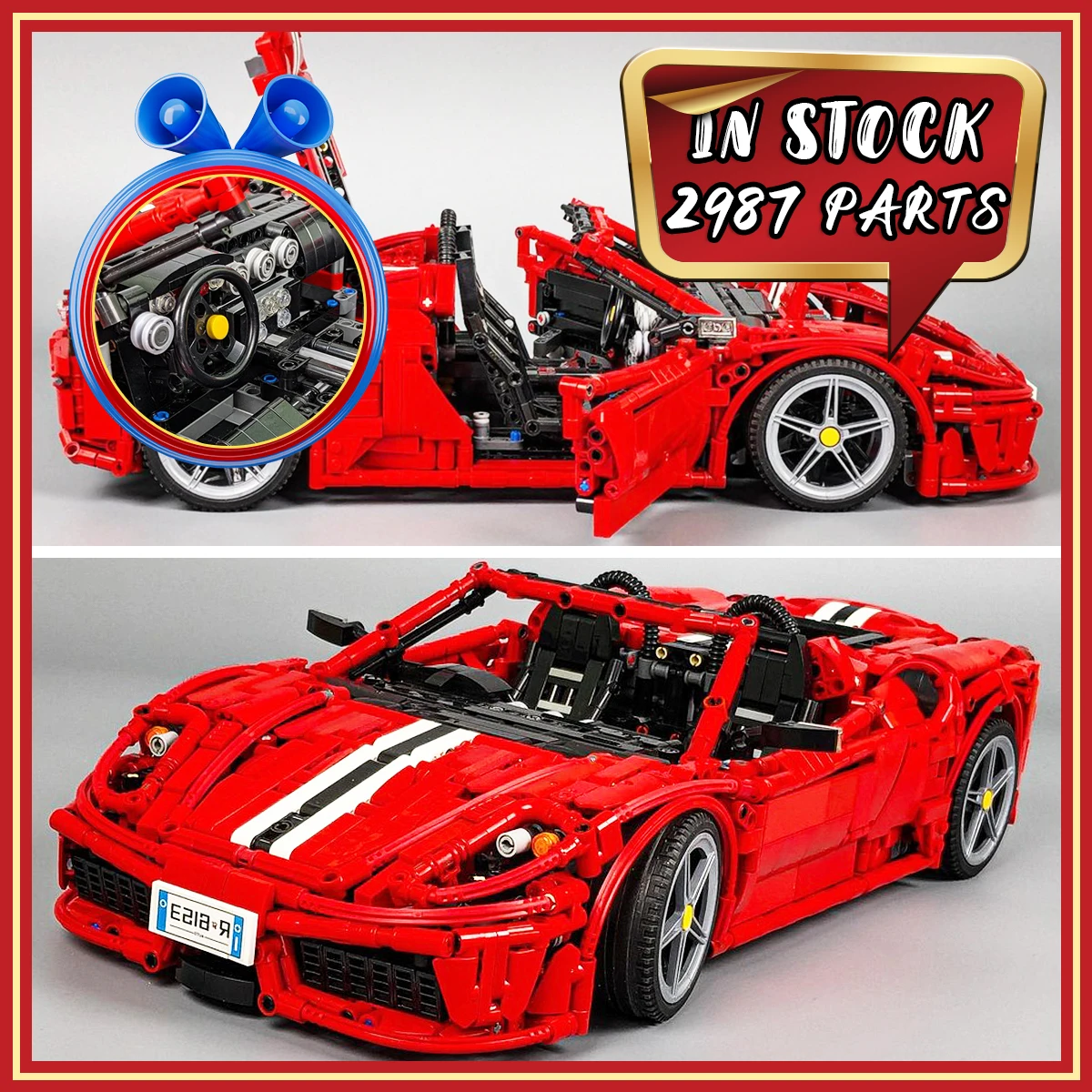 

MOC-212737 Racing Sports Car Building Blocks Model Kit, Premium DIY Assembly Car Set, Creative Display Construction Toy for Kids