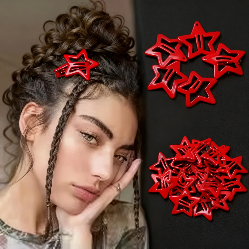 Neue 10 Teile/los Kopfbedeckung Roter Stern Haarspangen für Mädchen Rote Wassertropfen Haarnadel Frauen Haarspange Zubehör BB Clip Sierra Nigónс