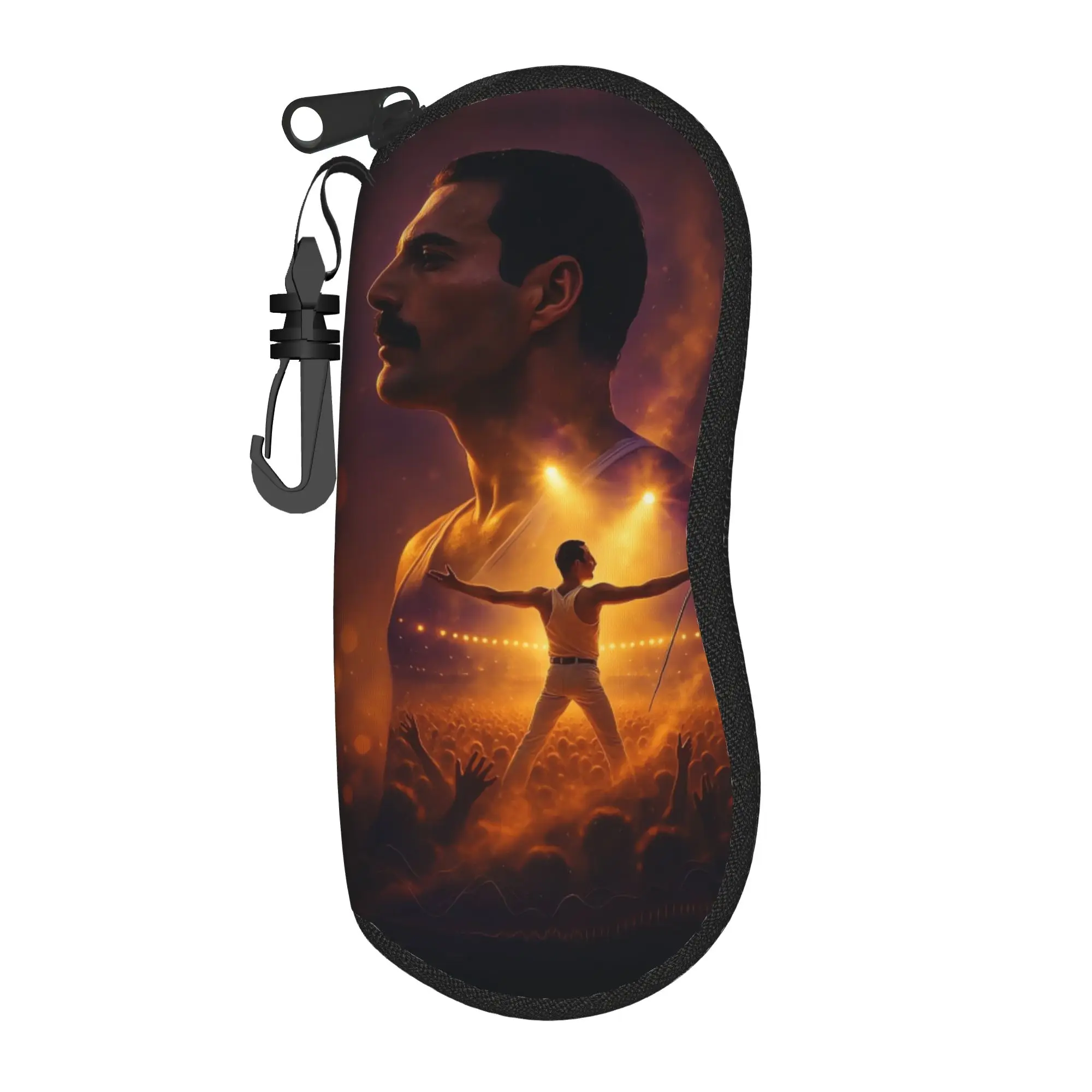 Freddie Concert Silhouette Mercury Glasses Case Cover Sunglasses Case Daily Retro Eyewear Storage Men Women Eyeglass Cases Cover view 2