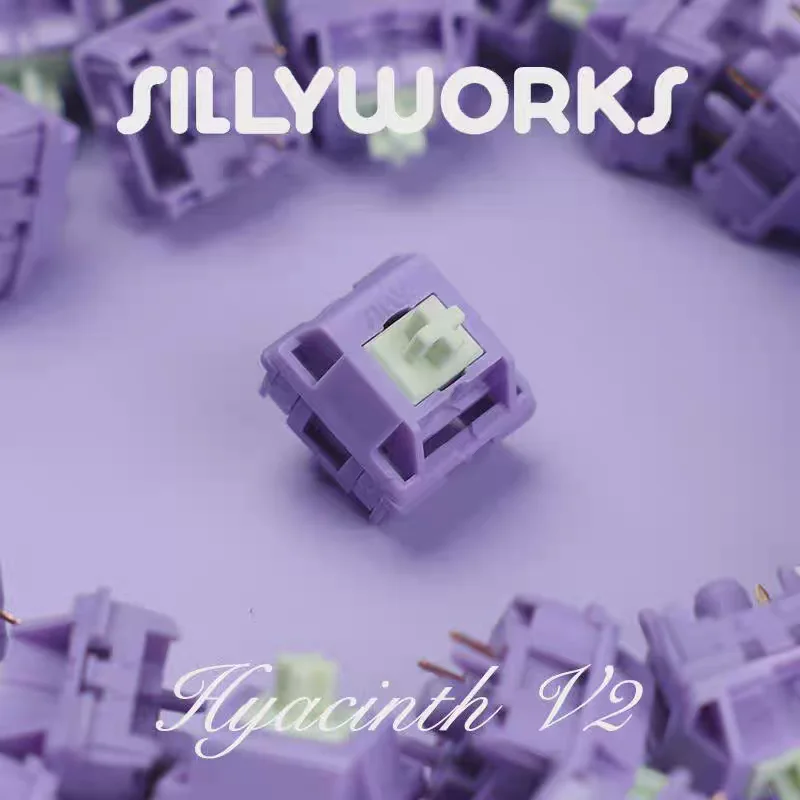 Sillyworks Hyacinth V2 Hyacinth V2U Switch Linear 5pins For Custom Gaming Mechanical Keyboard MX Switch POM Nylon Factory Lubed