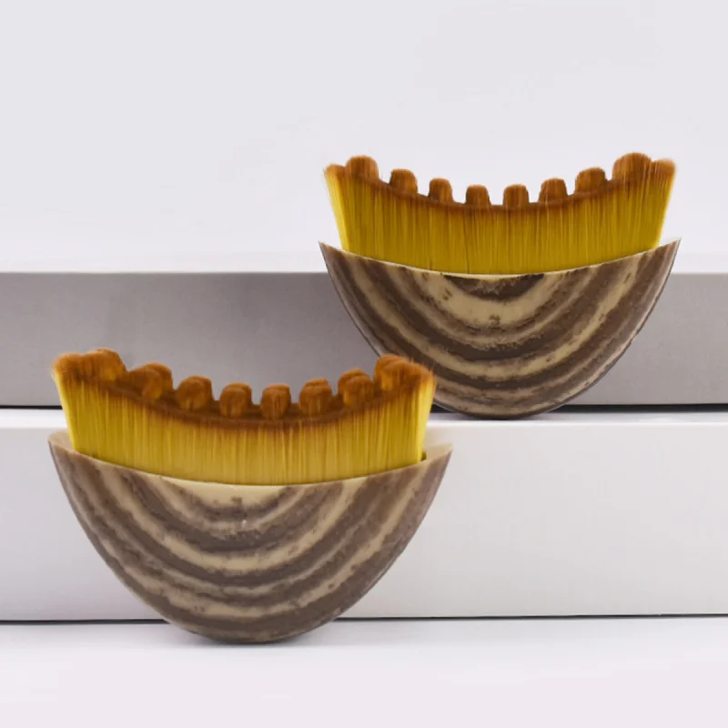 RANCAI Pennello per il viso con drenaggio linfatico: setole di cinghiale naturali, design in marmo, trucco, occhi, collo e cura della barba