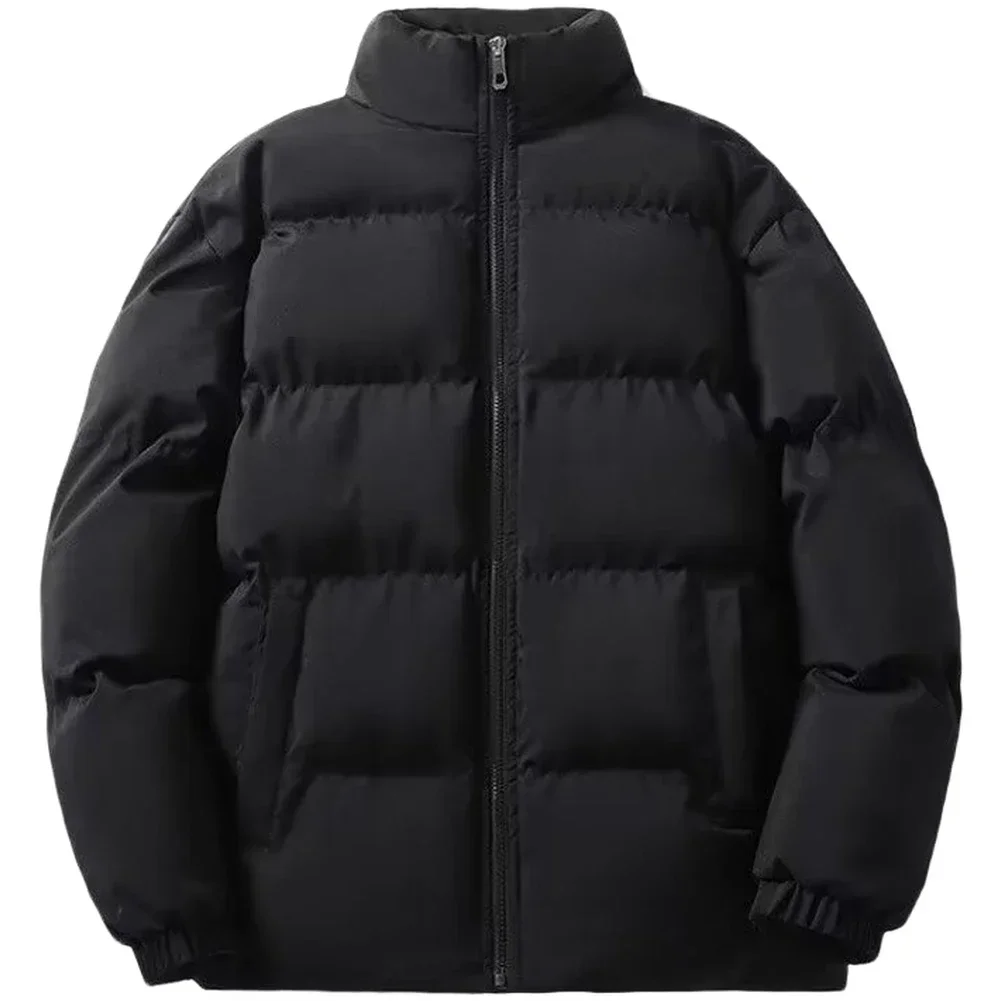 

Men's Down Cotton Wadded Jacket Thickened Warm Outerwear Short Coat with Stand Collar Long Sleeve Fit for Casual Wear