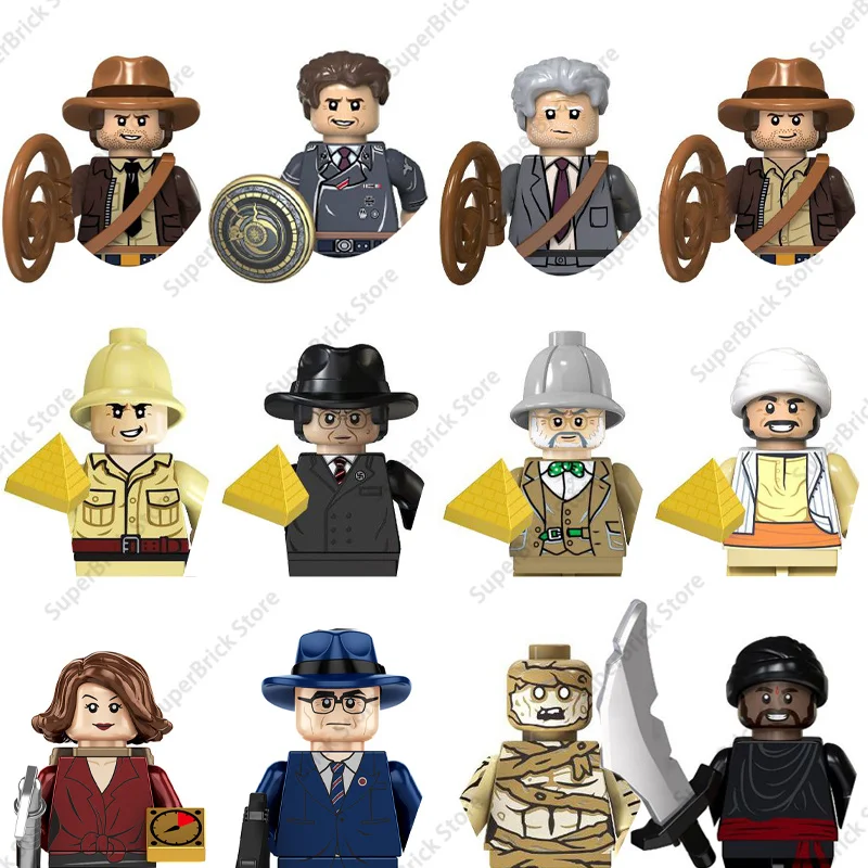 Raiders of the Lost Ark Indiana Jones Mini Action Figures Building Block Toy Classics Movie Model Brick Doll Set Kids Adult Gift