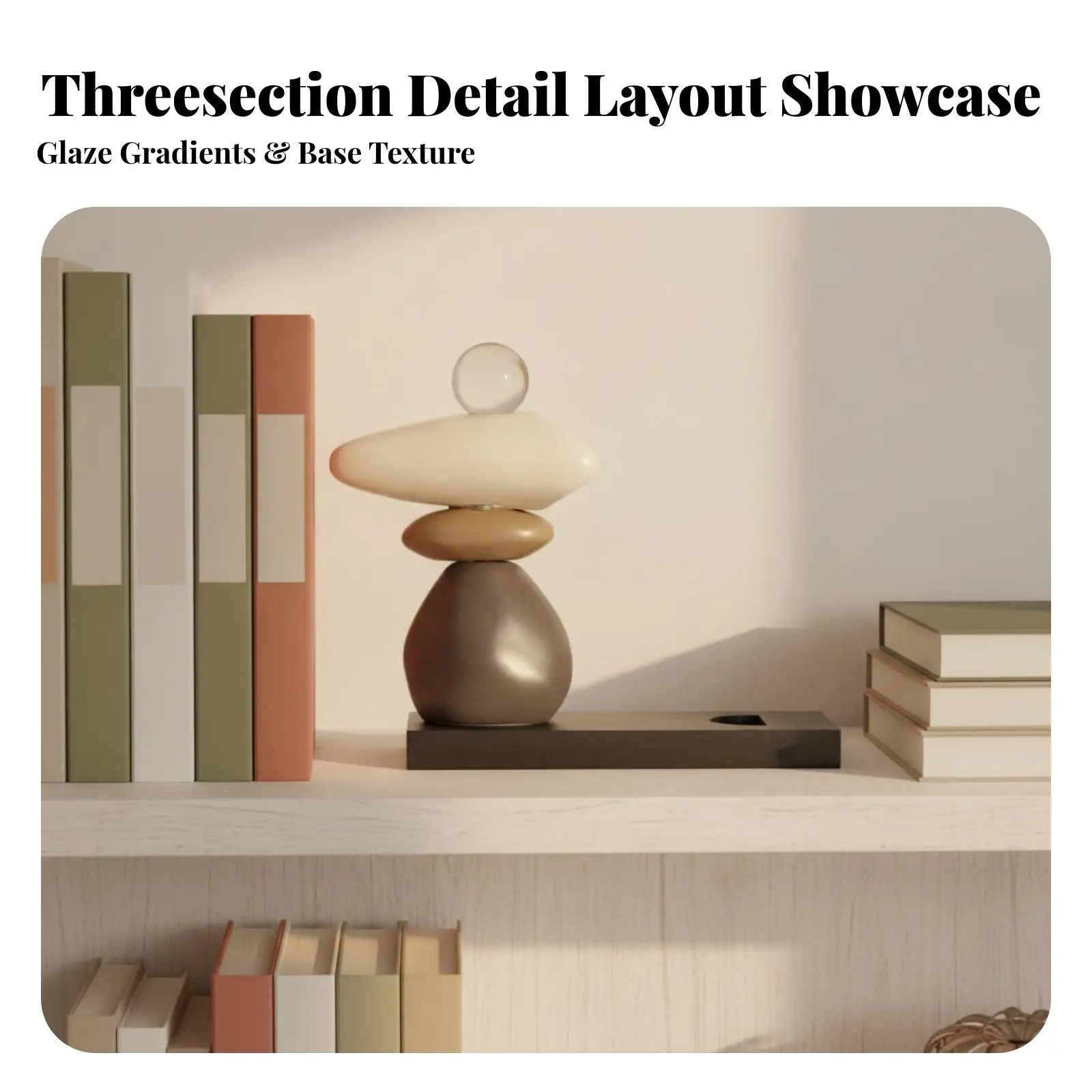 Modern Ceramic Wine Rack Rotating Sculpture Artistic Table Decor Neutral Tone Abstract Ornament for Entryway Console TV Cabinet