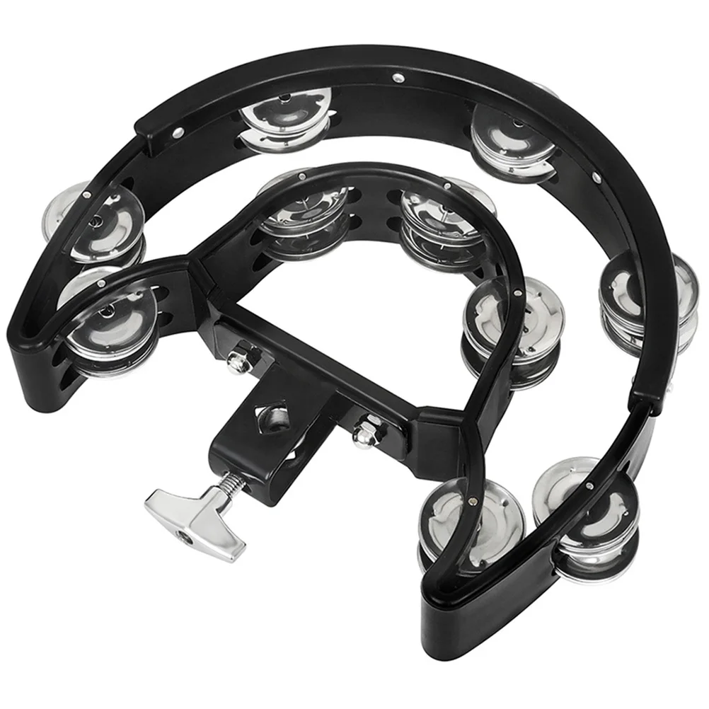 

Double Row Percussion Tambourine Hand Bell Portable Music Instrument for Party Dance Hand Bells for Adults Small Tambourines