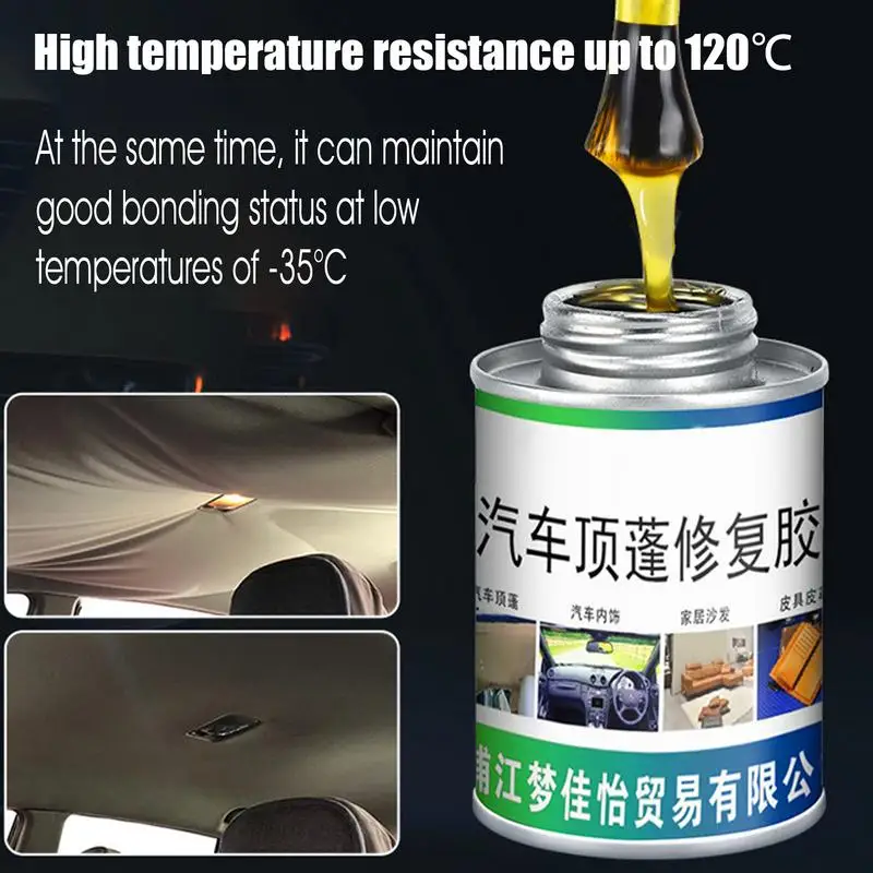 

Car Roof Liner Repair Glue 100ml Fabric Instant Adhesive Bonding Glue Car Inside Roof Cloth Repair Leather Liquid With Brush