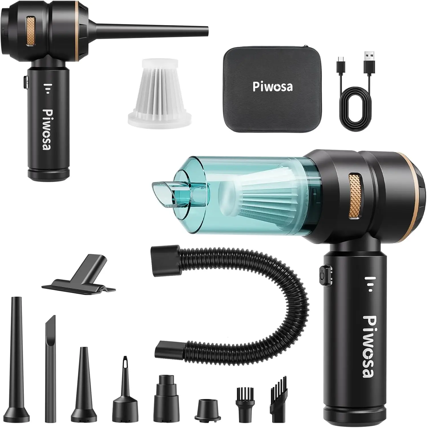 

Cordless Handheld Vacuum with Brushless Motor, Strong Suction & LED Light, Portable Car & Home Cleaner (Black)