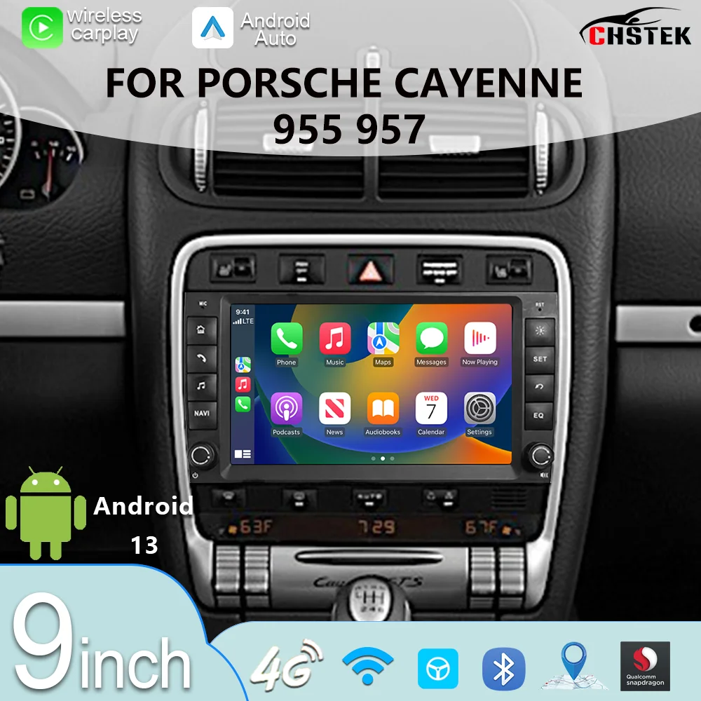 

CHSTEK Radio Samochodowy Odtwarzacz Multimedialny For Porsche Cayenne 2003-2010 Carplay Android Auto BT 4G WiFi Navigation GPS