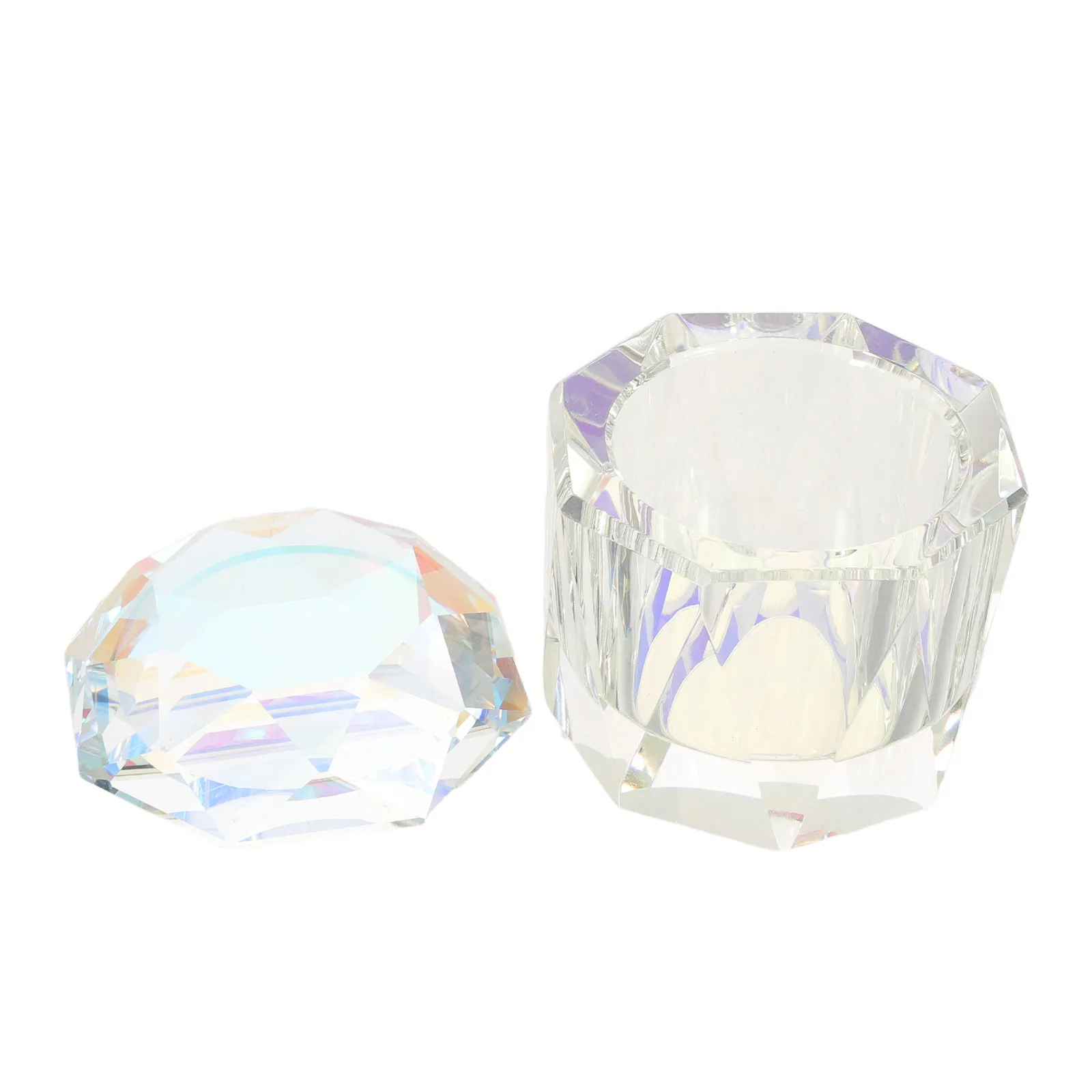 Recipiente de Cristal para Uñas con Tapa, Tazón de Vidrio para Líquidos, Vaso Limpiador de Pinceles para Arte de Uñas, Soporte de Almacenamiento para Suministros de Manicura para Salón