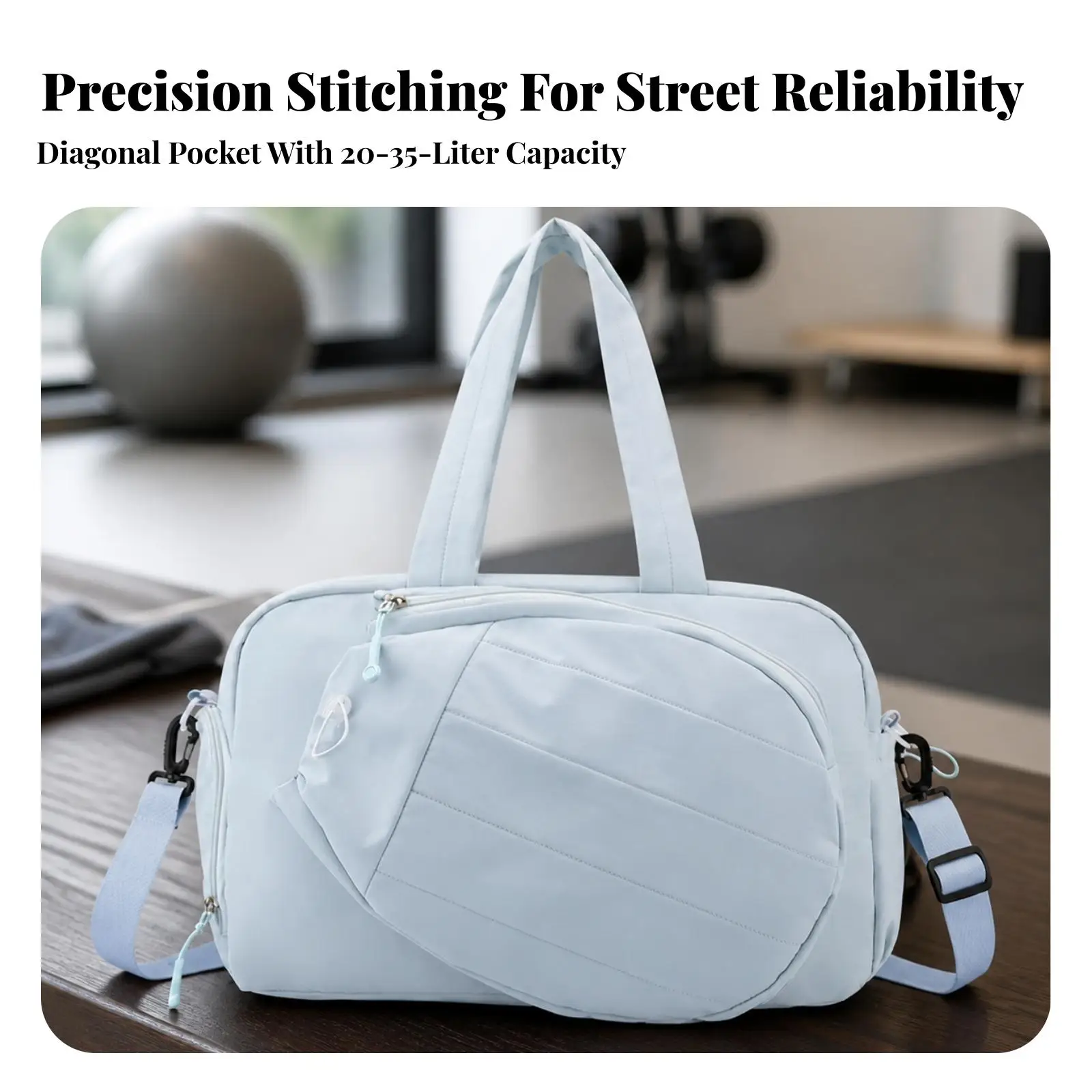 Expandable Sports Tote Bag 35L Nylon Duffel with Multiple Pockets for Travel and Gym Gear Storage