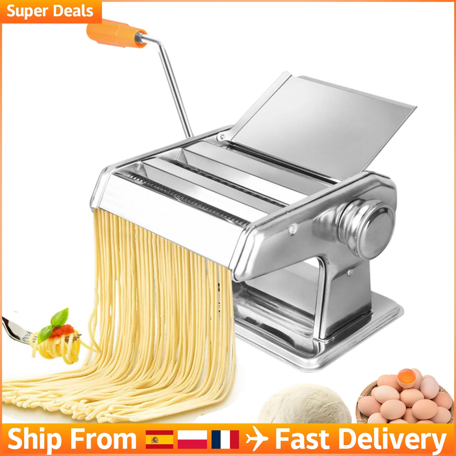 Image of Durevole macchina per pasta in acciaio inossidabile pressa manuale per noodle per uso domestico due/tre lame utensile da cucina per taglierina per pasta fresca cod004