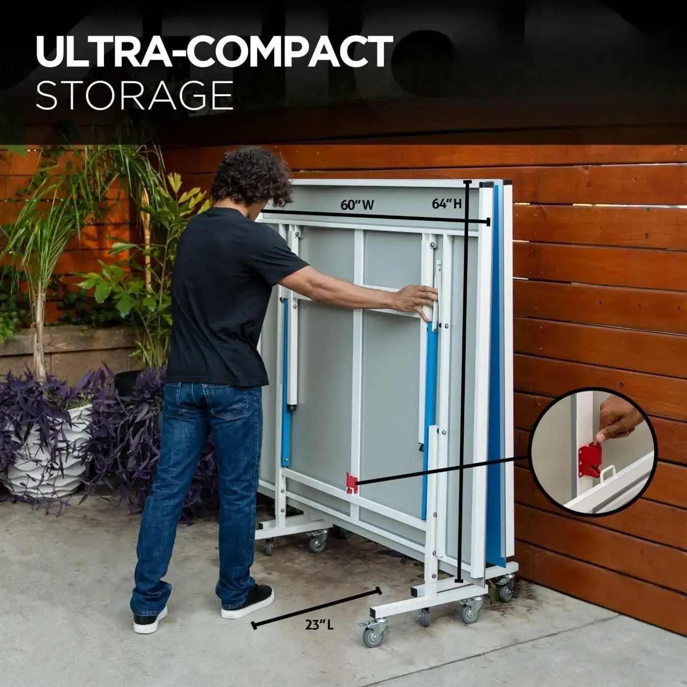 طاولات تنس احترافية للاستخدام الخارجي - تصميم خارجي أو داخلي مقاوم للماء من الألومنيوم لجميع الأحوال الجوية مع شبكة وعمود - 10 دقائق