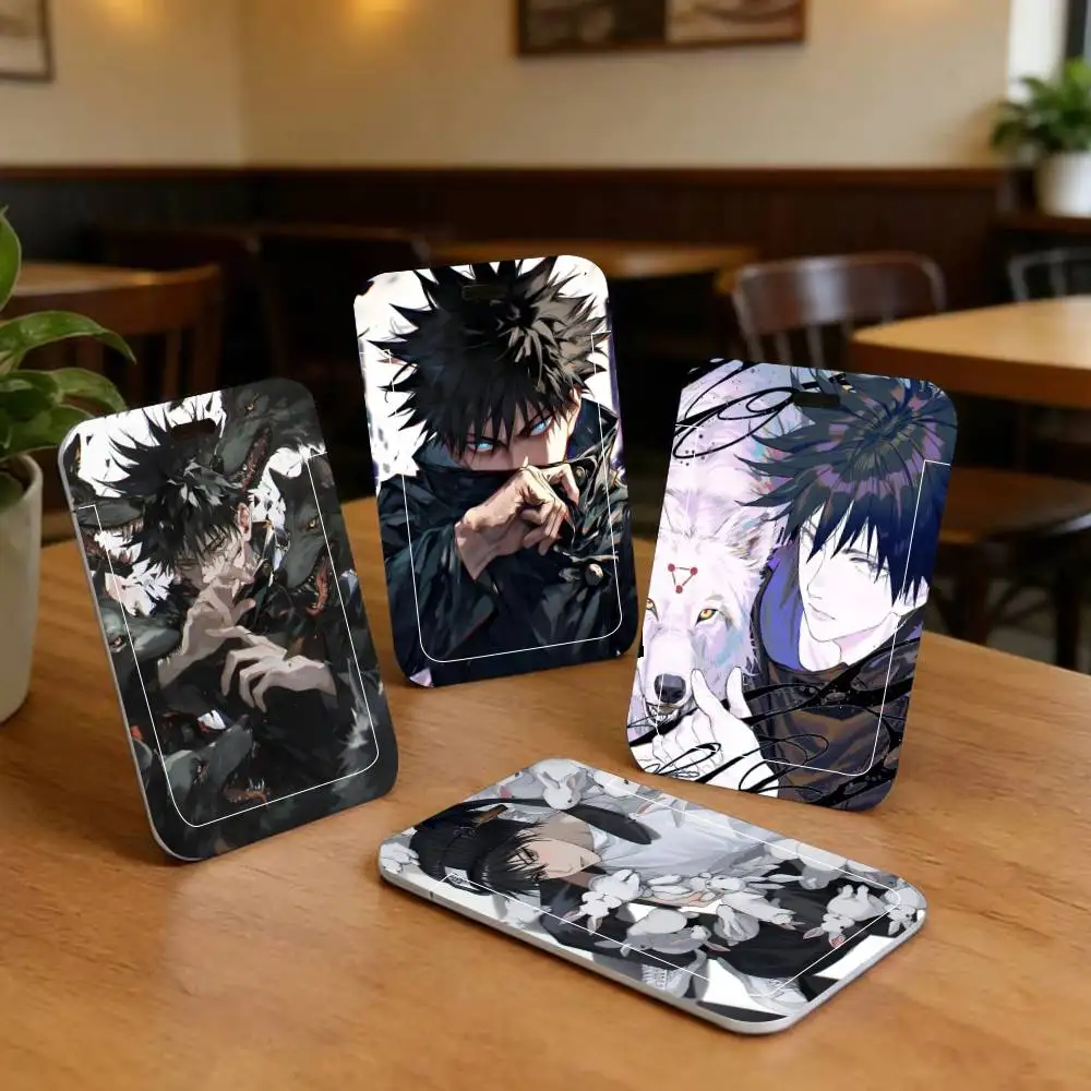 Anime Fushiguro Megumi ID Card Holder Neck Strap Pendant Door Badge Holder Lanyards Keychain Work Credential Case Gift