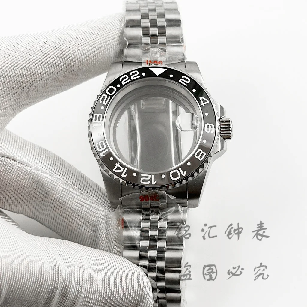 NH35 40MM SUB GMT Black Grey Ceramic Insert Glide Lock Clasp Watch Case For ​NH34 NH35 NH36 NH38 NH70 ETA 2824 PT5000 Movement