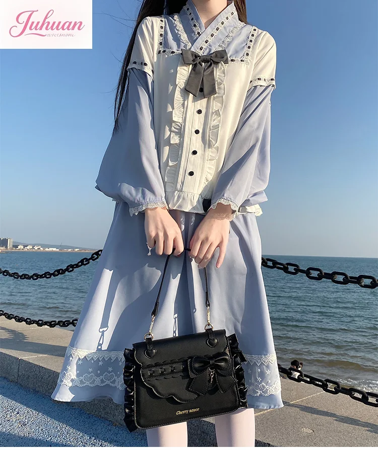 2025 Elegant Lolita Bag Ladies Cute Girls Bow Crossbody Bag Popular JK Uniform Shoulder Bags Sweet ItaBag  Autumn Bolso Сумка