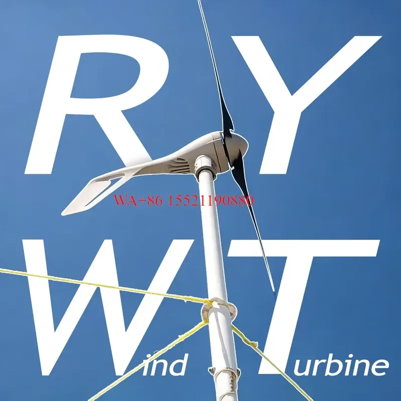 WMWMNU Large Horizontal Axis Wind Turbine Generator 12V 24V 48V Home Farm Rooftop Renewable Energy Power Charging System