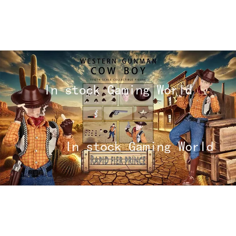 

In Stock Original Joy Man Toys JMToys 1/12 JM002 Western Gunman Cow Boy Rapid Fier Prince Anime Action Figures Toys