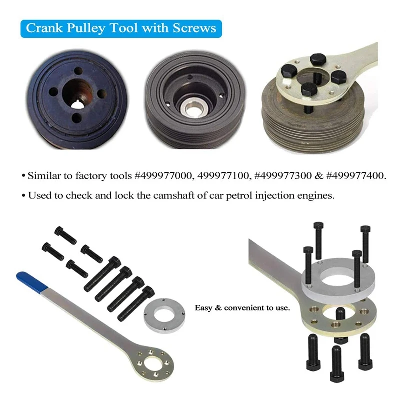 Crank Pulley Wrench Holder Tool Engine Cam Gear Lock/Camlock Tool Kit Intake/Exhaust Cam Sprocket Wrench For Subaru STD