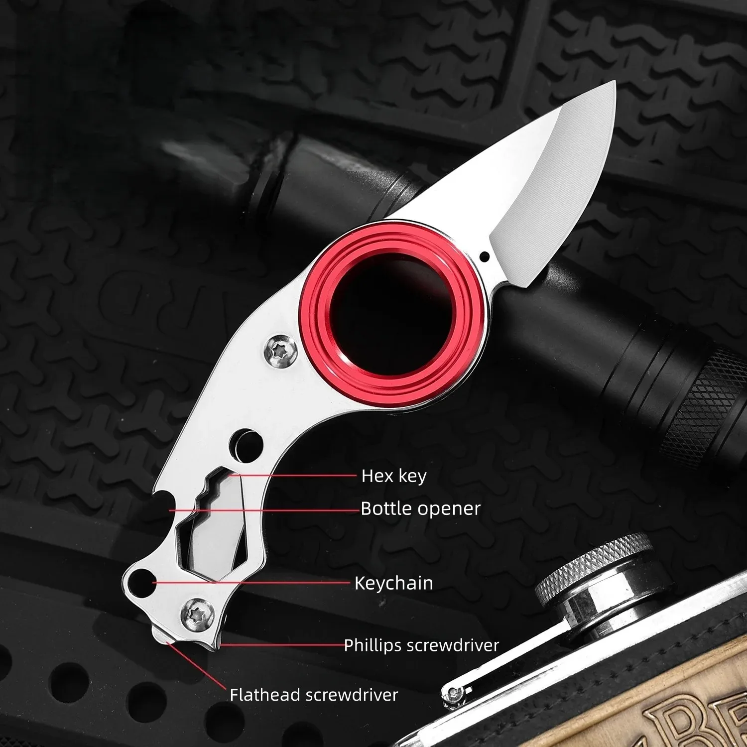 Mini Stainless Steel EDC Keychain Pendant Tool, Portable Multi-purpose Box Cutter for Package Opening, Daily Utility & Home Use