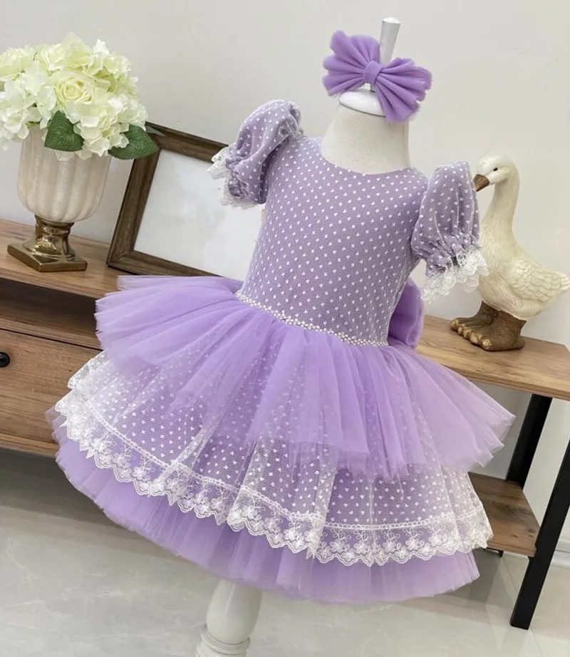 New Baby Girls Birthday Dress Lace Tulle Wedding Party Gown Baptism Ceremony Vestido for Infantil Clothing Kids