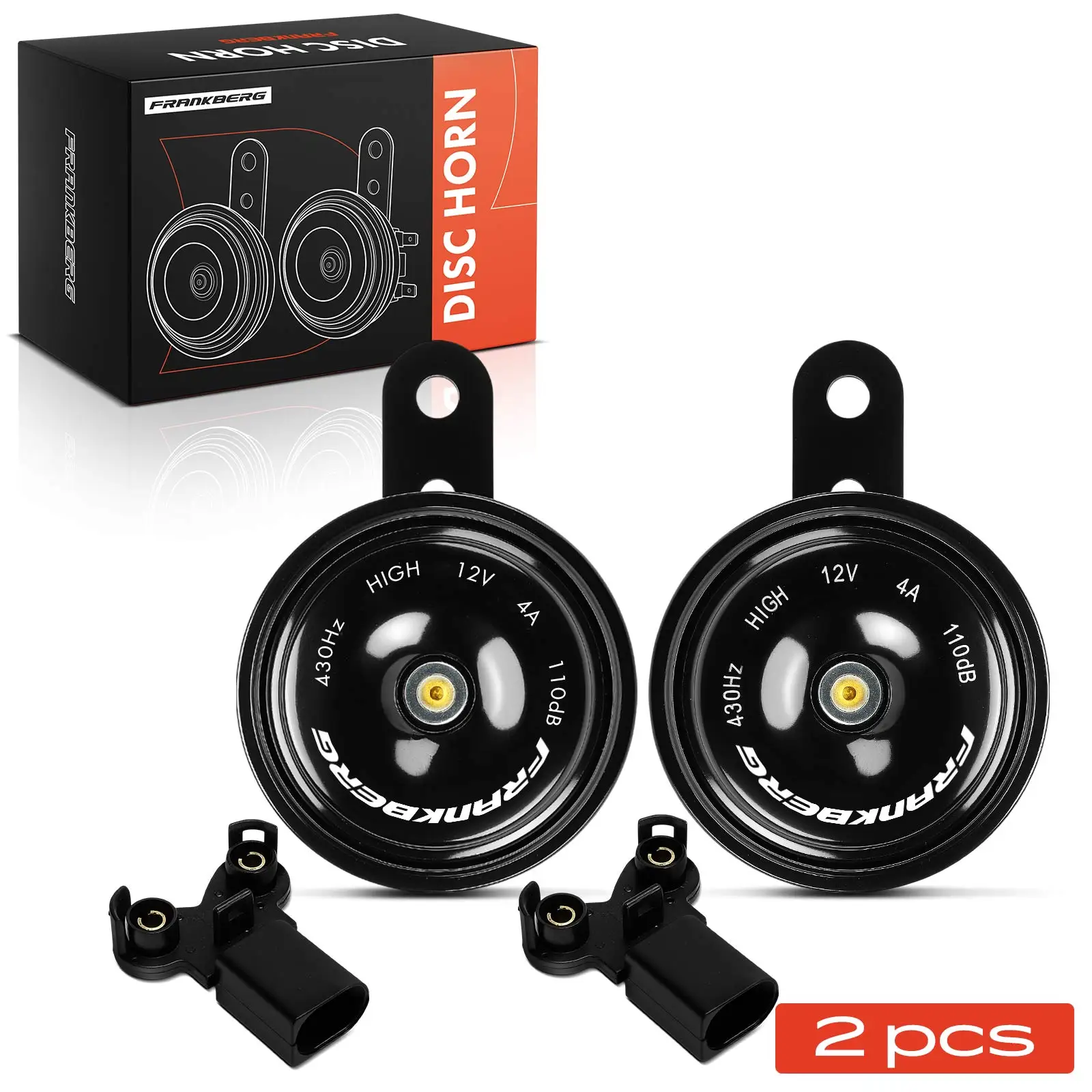 Frankberg 2x Disc Horn claxon voor VW Golf Tiguan Touareg Audi A3 Q5 Skoda