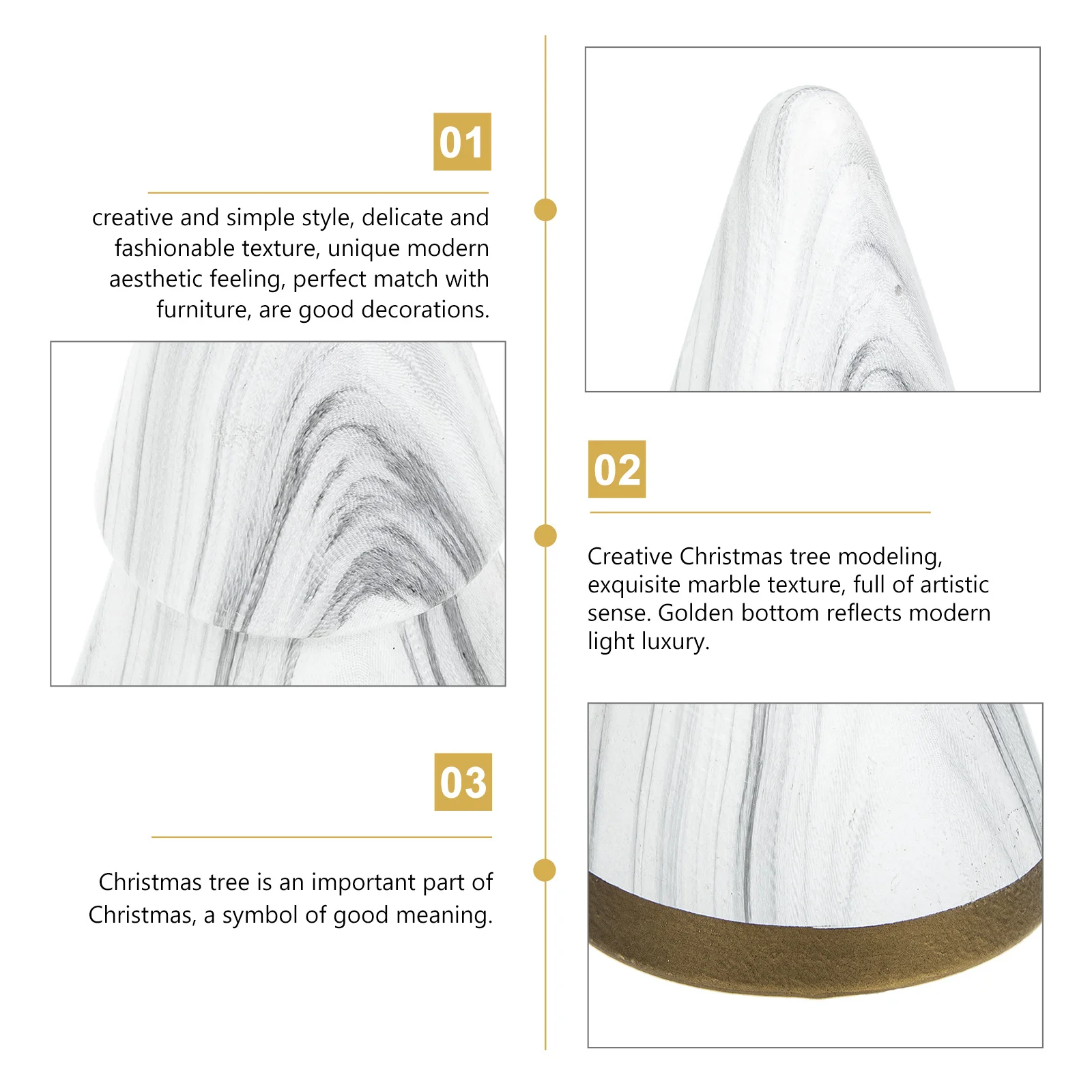 

Ceramic Christmas Tree Adornment Exquisite Geometric Design for Desktop Home Office Decor Xmas Decoration Holiday Party Supply