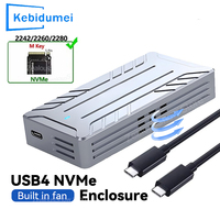 40Gbps M.2 NVMe SSD Enclosure Case M.2 to USB 4.0 Adapter for M.2 NVME With Cooling Fan External SSD Case Compatible USB 3.2/3.1