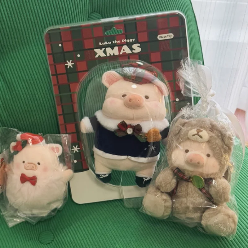 Nieuwe Lulu Varken Kerst Serie Knuffels Pop Gevulde Kawaii Dierenpop Zachte Winterpop Cartoon Decoratie Speelgoed Kerstcadeau