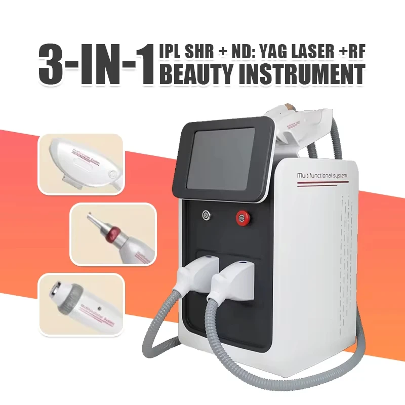 متعددة الوظائف 3In1 IPL OPT آلة الليزر Nd Yag التكنولوجيا إزالة الشعر إزالة الوشم تجديد الوجه معدات الصالون 2025