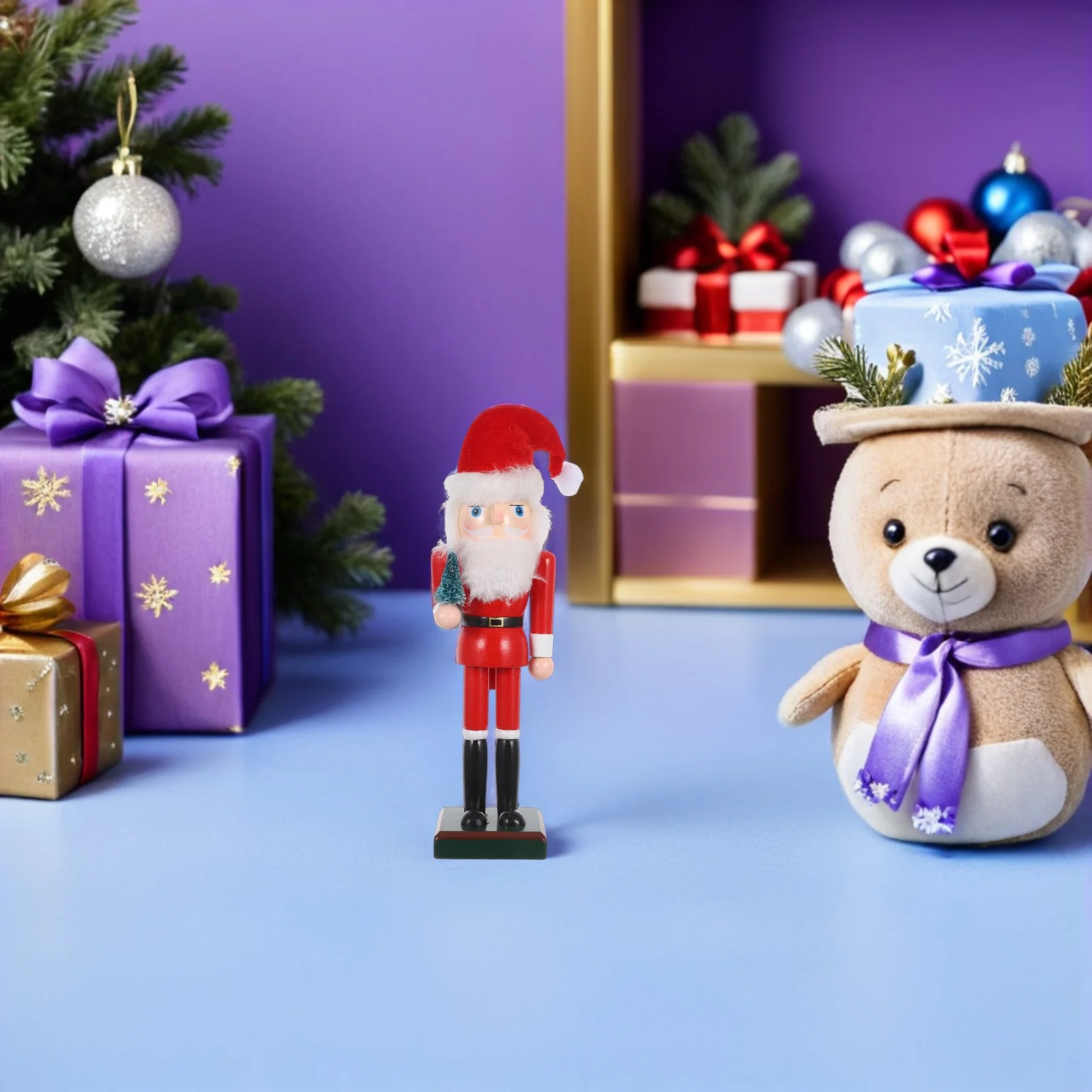 

1pcs 25Cm Wooden Christmas Nutcracker Handcrafted Holiday Decoration Mantel Tabletop Fireplace Xmas Decor Nutcracker Soldier