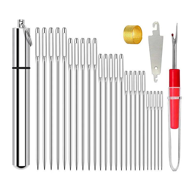 DIY-Nähpaketnadeln, Blindset, seitliches Öffnungsloch, schnell brechend, Edelstahl, Handnadelwerkzeuge, Heimschmuck