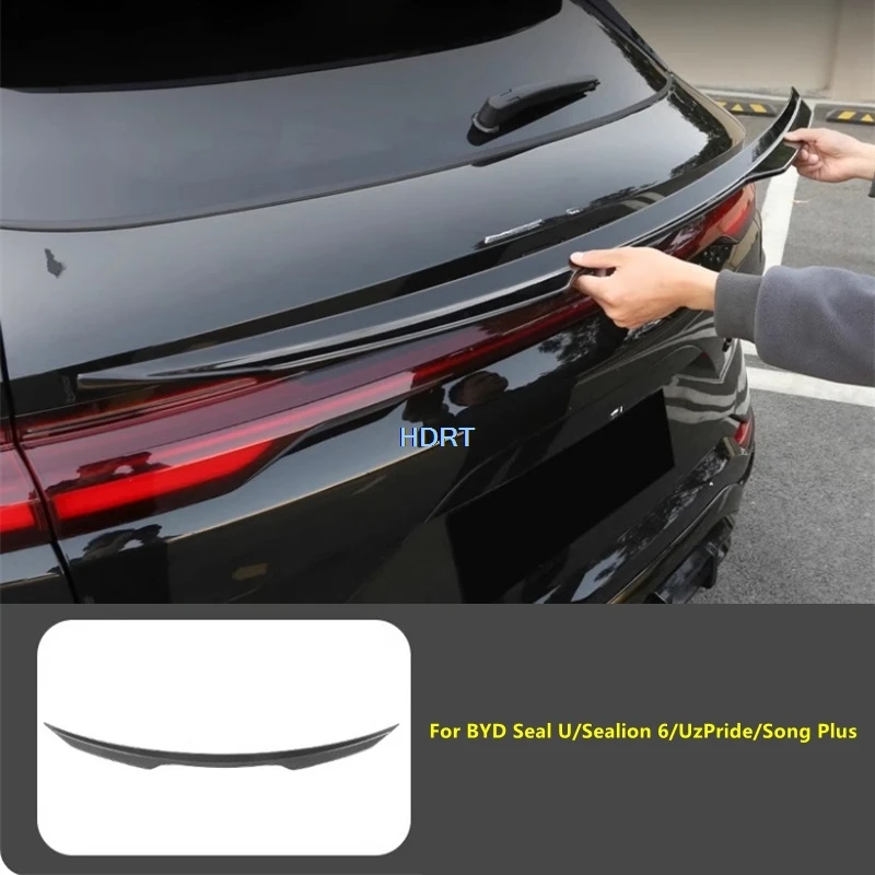 Car Style Rear Trunk Roof Spoiler Plate Fixed Wind Tail Wing Cover Accessories For BYD Seal U/Sealion 6/UzPride/Song Plus 2021 +