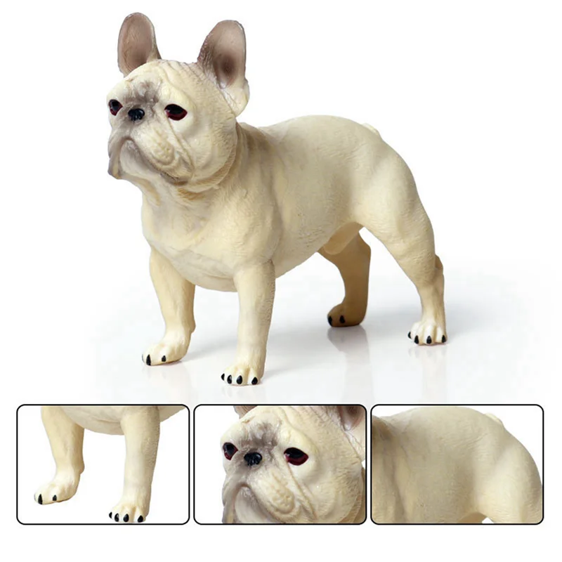 

B87B-2X Pug Dog French Bulldog Models Standing Position Action Figure Kids Educational Cheap Gift Collection