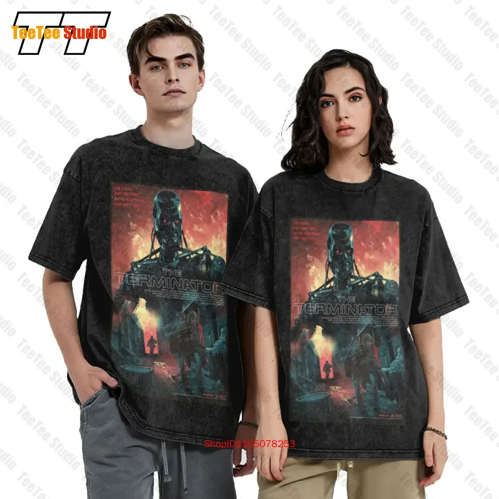 The Terminator Movie 1980S Film Cult 2 Sci Fi Vintage Oversized T-Shirt 56I8