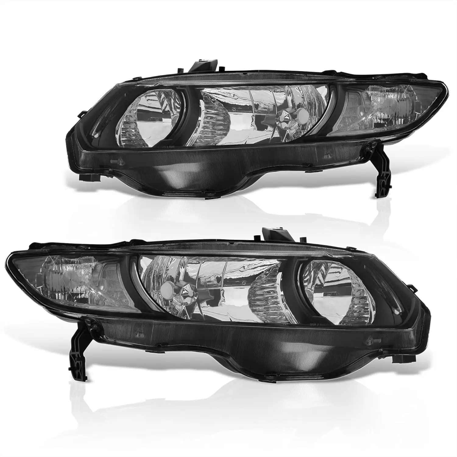 Pair Headlight Assembly Set - Driver and Passenger Side, Compatible with Civic Coupe 2 Door 2006-2011 Models (06 07 08 09 10 11)
