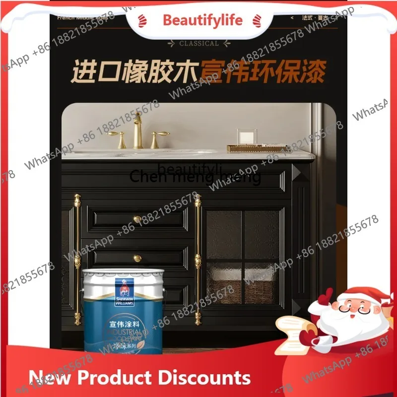 

Комбинация шкафов для ванной комнаты из американского дуба, французская каменная плита для ванной комнаты, горячий изгиб, встроенный стиральный стол, умывальник для рук, пол 30