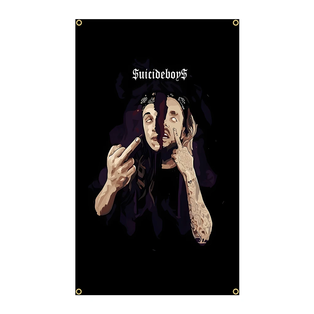 Suicide Boys Music Album Flag Polyeste Printing Banner for Garage Wall Art Out Door Decoration With Grommet