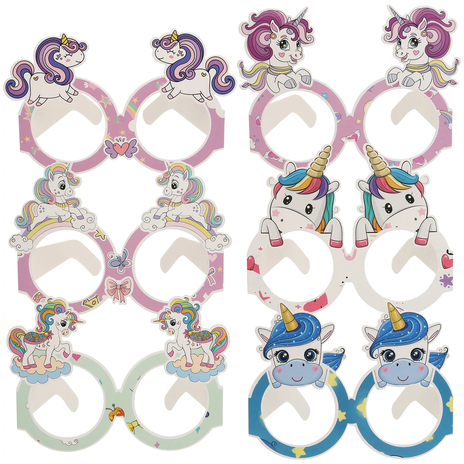 

Unicorn Party Decorations Birthday Paper Eyeglasses Favor Cartoon Supplies Lightweight Reusable Festival Glasses