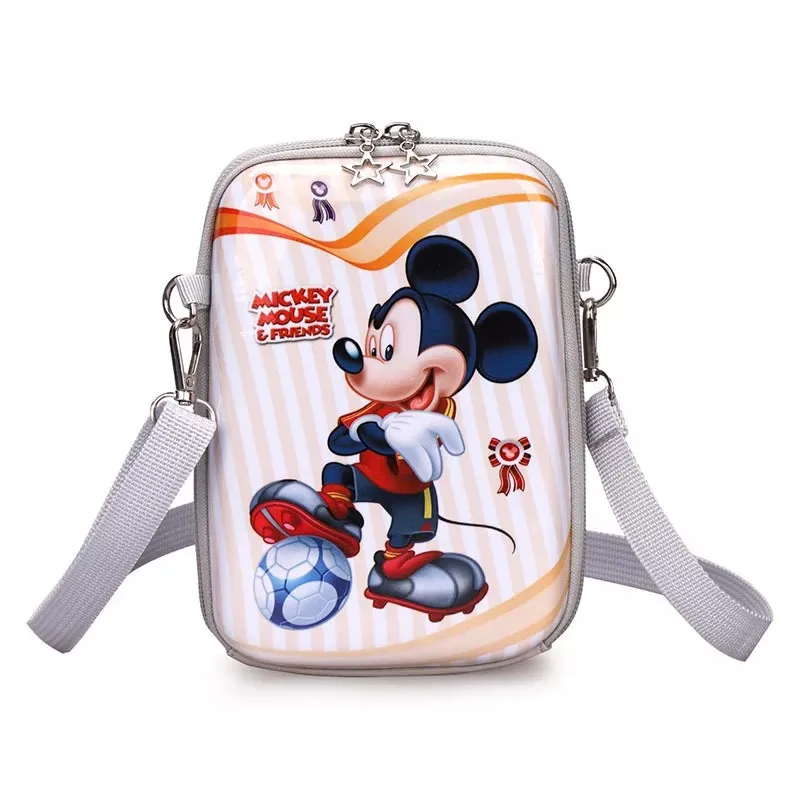 Disney-Bolsos de Mickey y Minnie One Shouder para niños, bolsas de mensajero de piel sintética con estampado de moda, pequeñas, cuadradas, Unisex